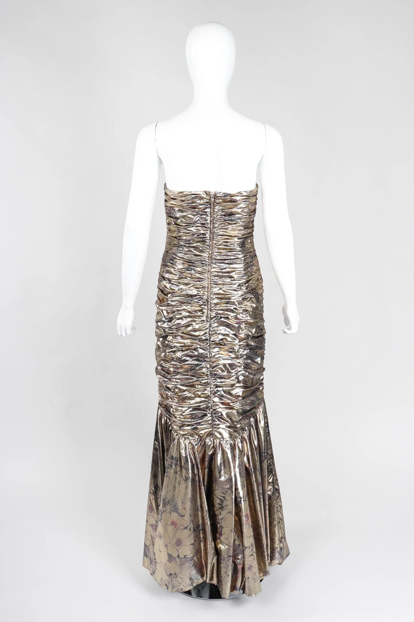 Ruched Liquid Gold Gown