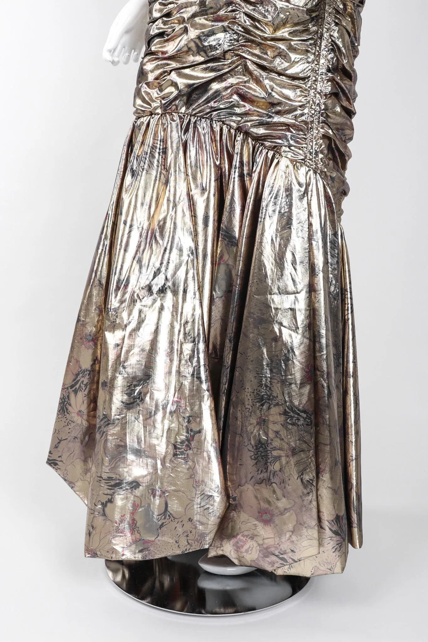 Ruched Liquid Gold Gown