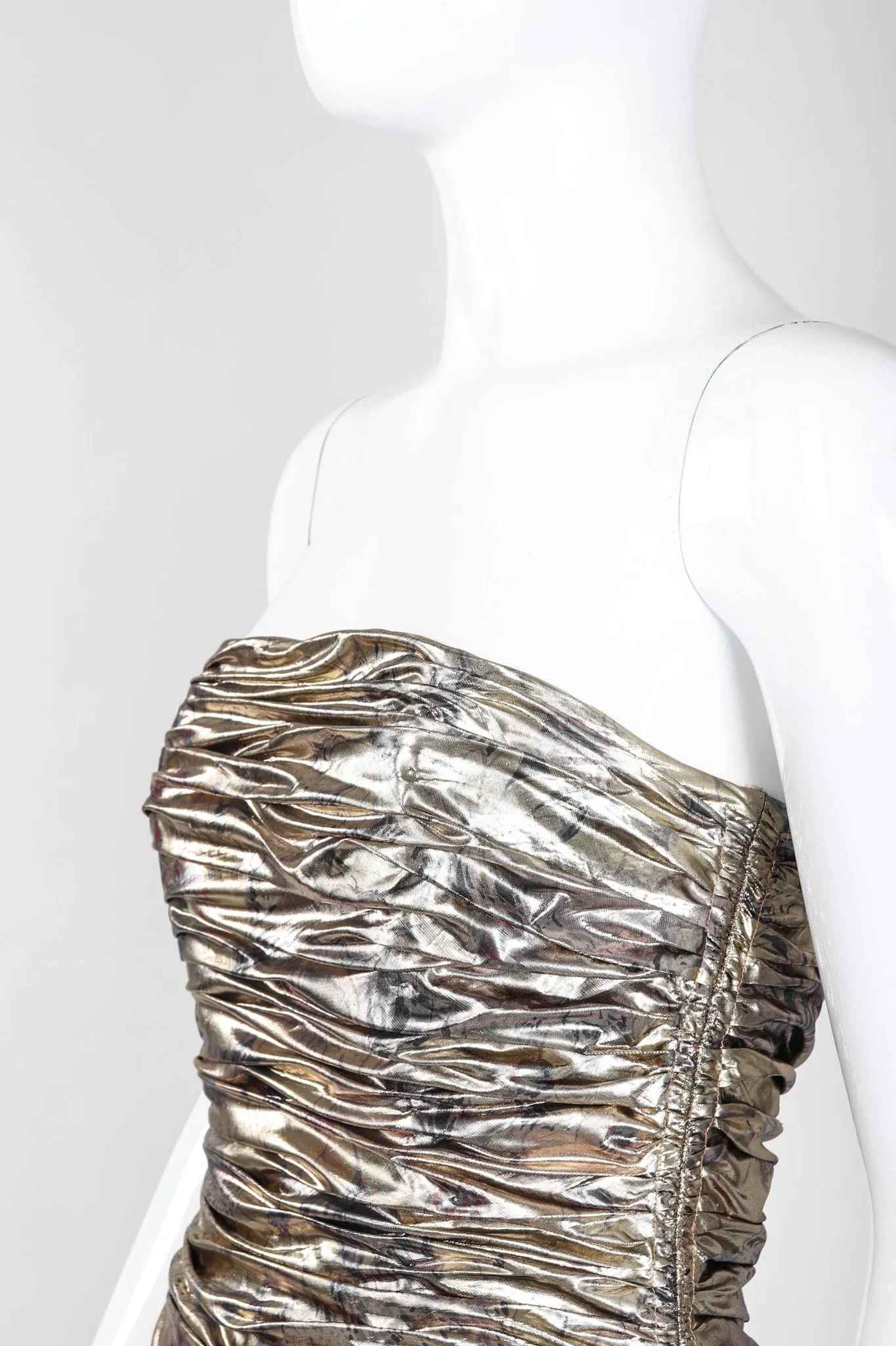 Ruched Liquid Gold Gown
