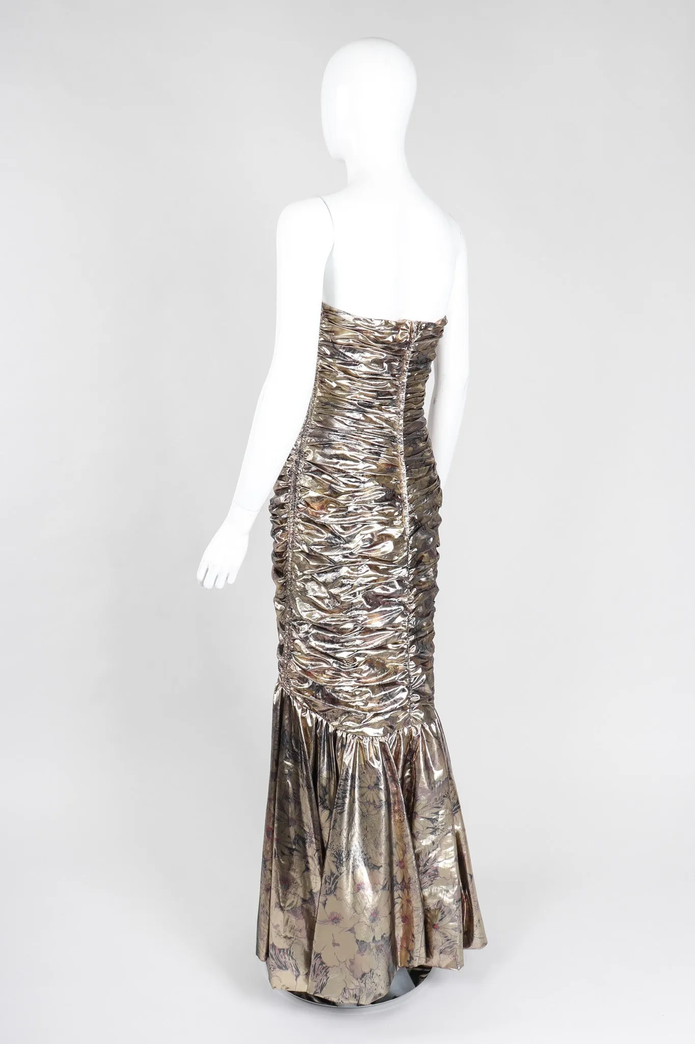Ruched Liquid Gold Gown