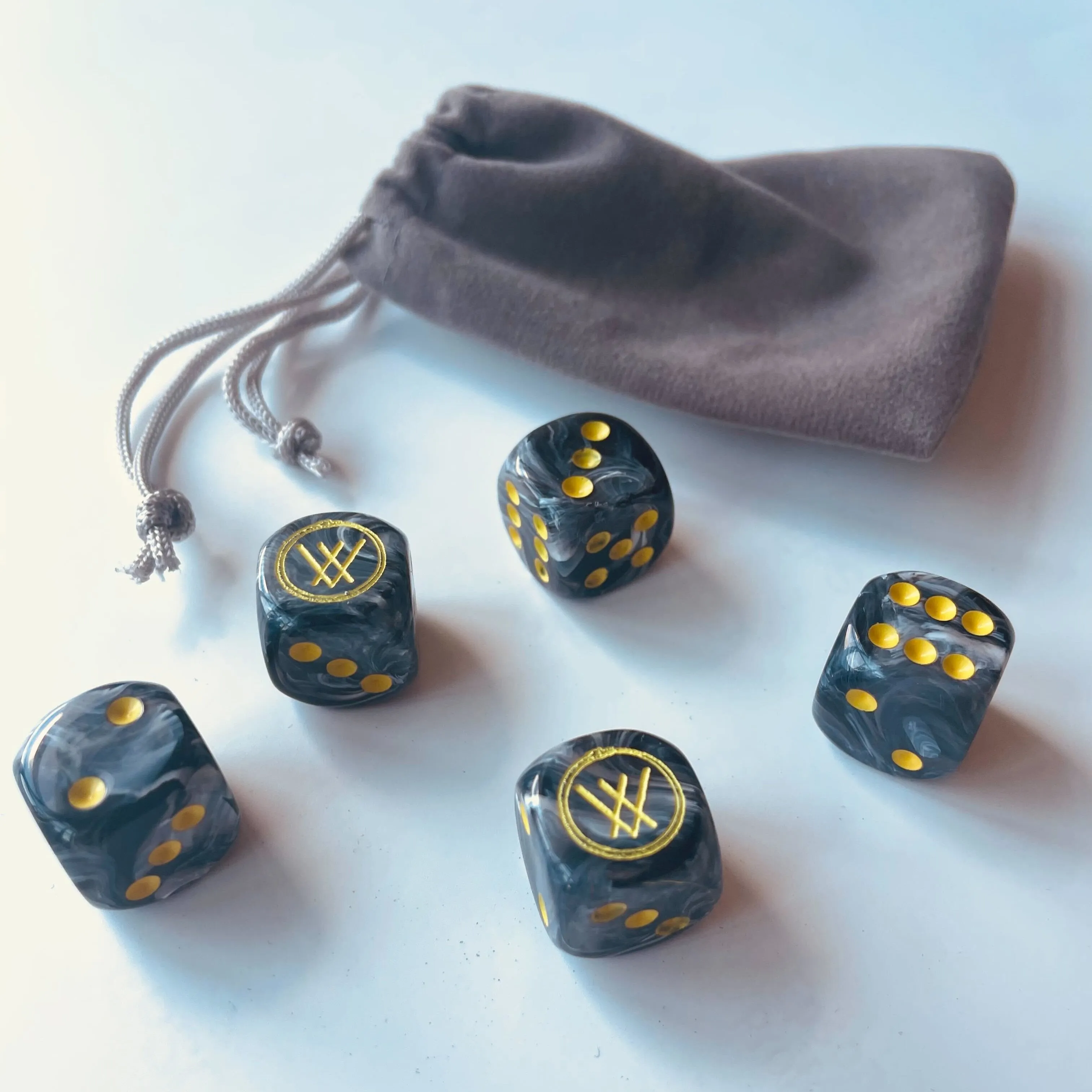 Sacred Bones 15 Year Anniversary Dice Set - Yellow