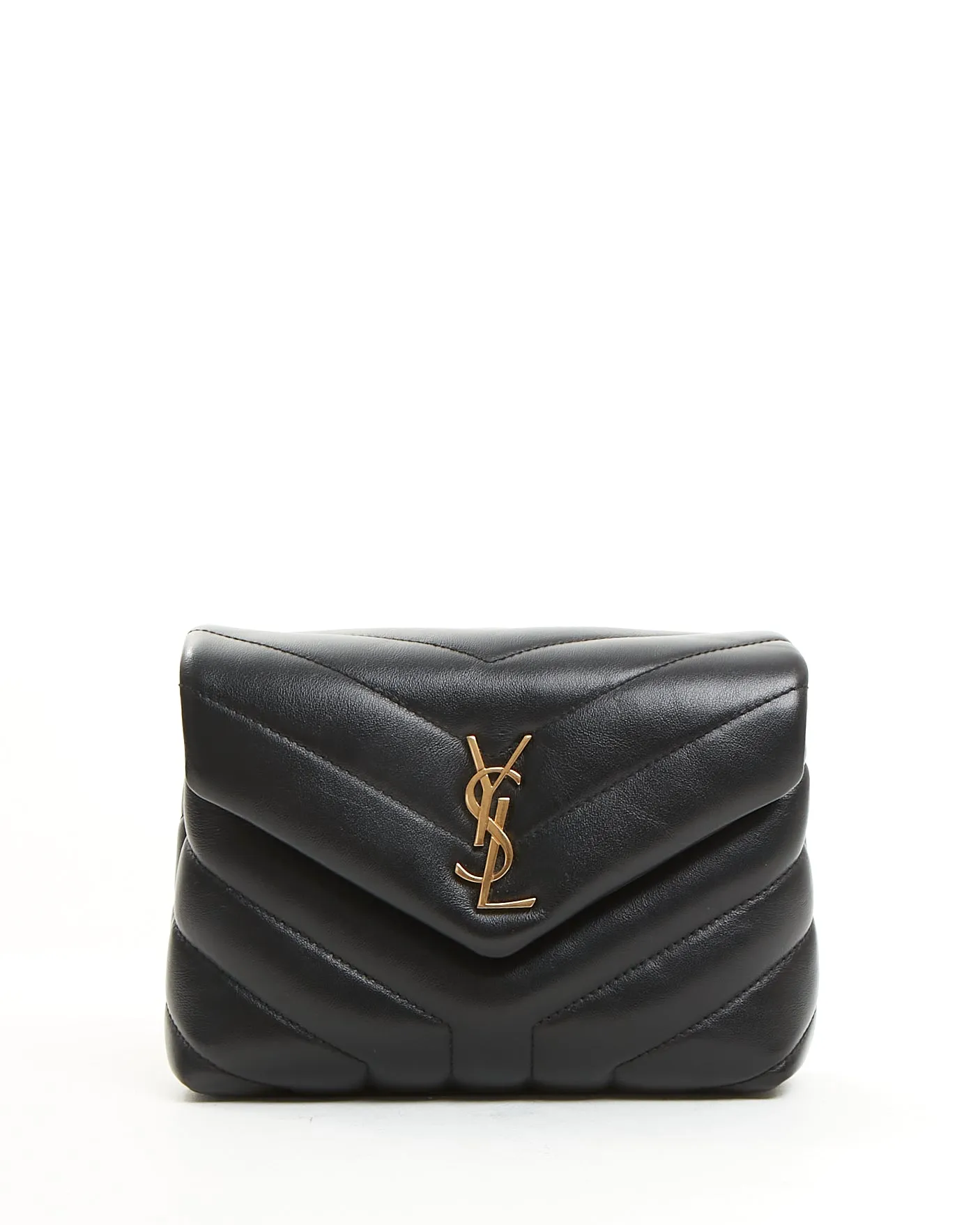 Saint Laurent Black Leather Toy LouLou Crossbody Bag GHW