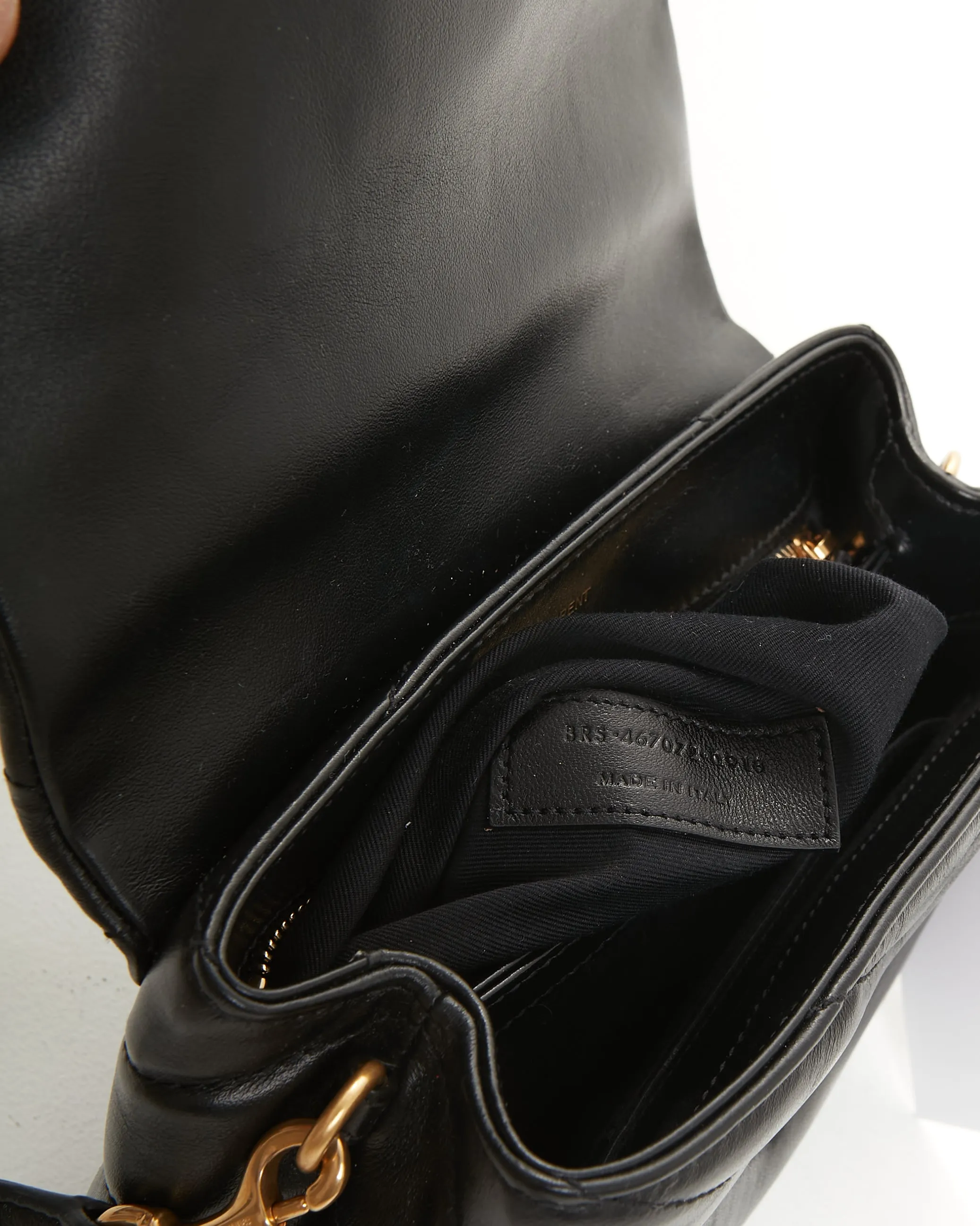 Saint Laurent Black Leather Toy LouLou Crossbody Bag GHW