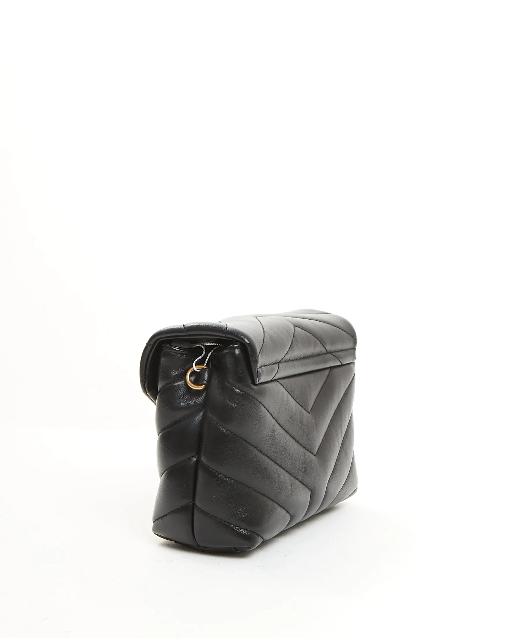 Saint Laurent Black Leather Toy LouLou Crossbody Bag GHW