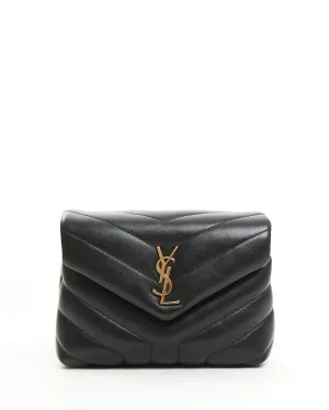 Saint Laurent Black Leather Toy LouLou Crossbody Bag GHW