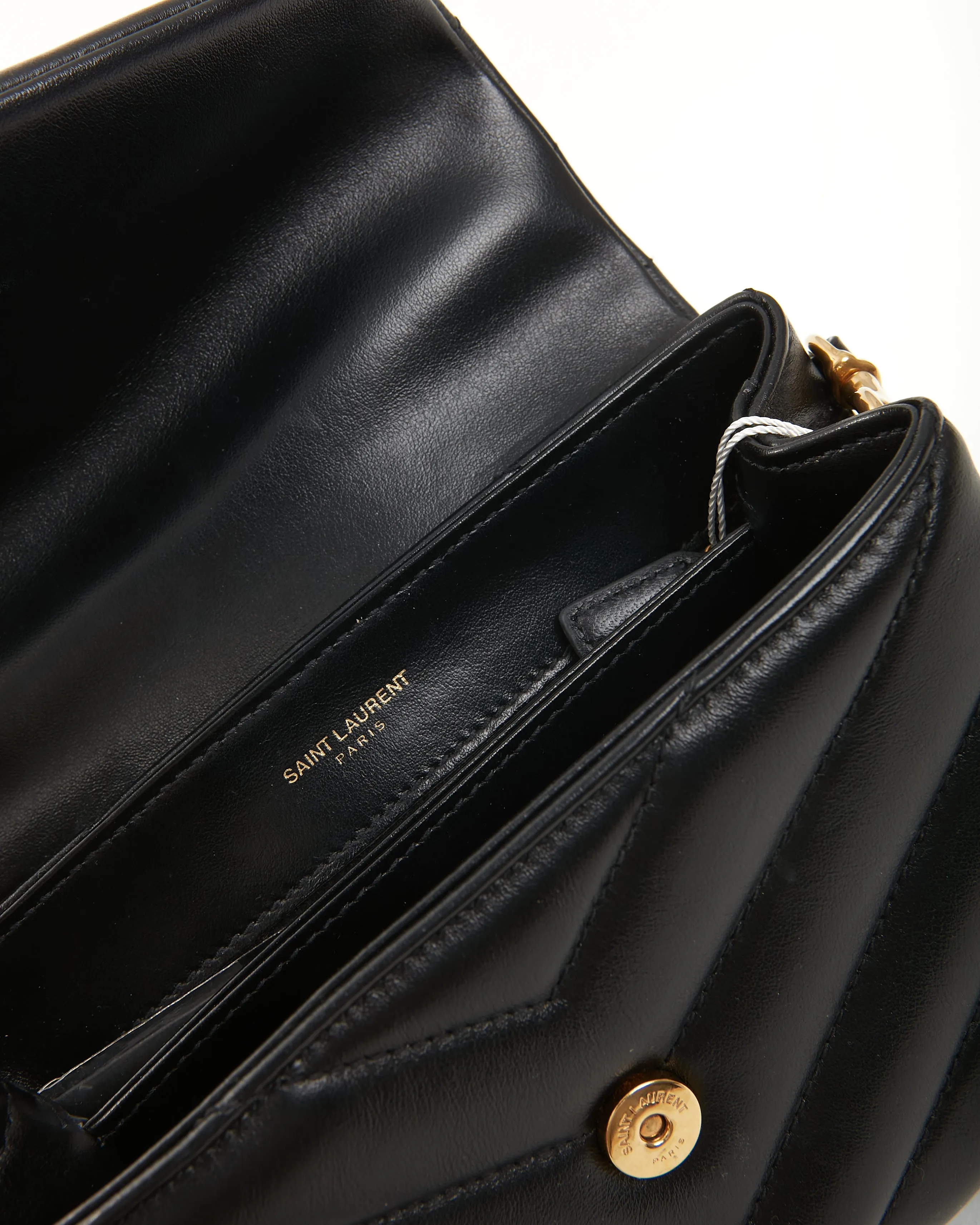 Saint Laurent Black Leather Toy LouLou Crossbody Bag GHW