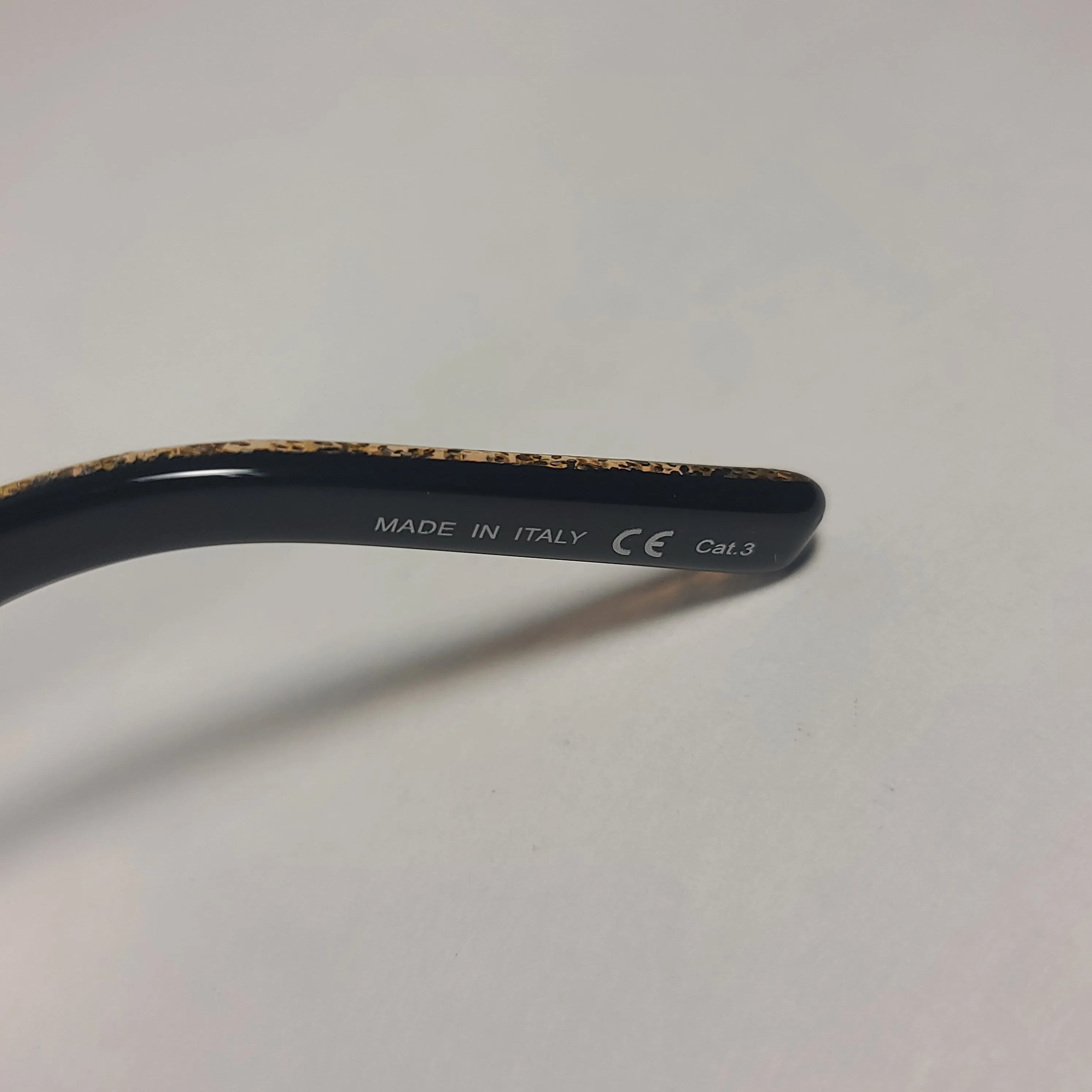 Saint Laurent Square Sunglasses Black Gold Glitter Frame Gray Lens SL51 008