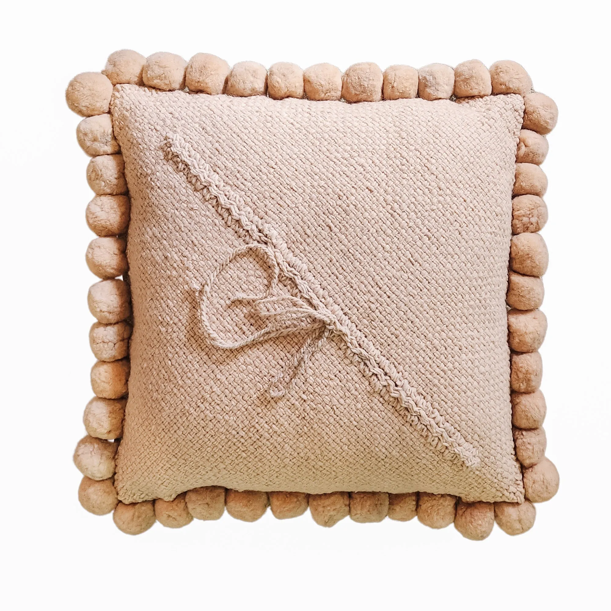 Salta Pom Pom 24" Pillow in Rust