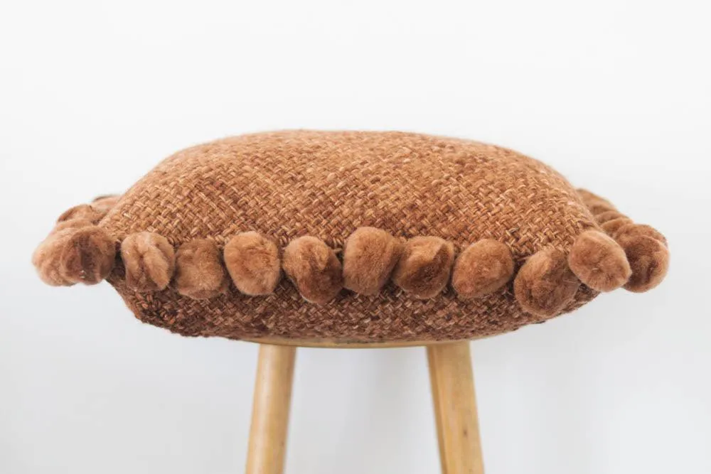 Salta Pom Pom 24" Pillow in Rust