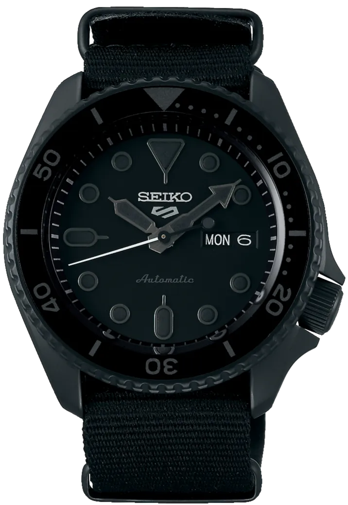 Seiko 5 Sports SKX Series Street Style Mechanical Automatic All Black SRPD79