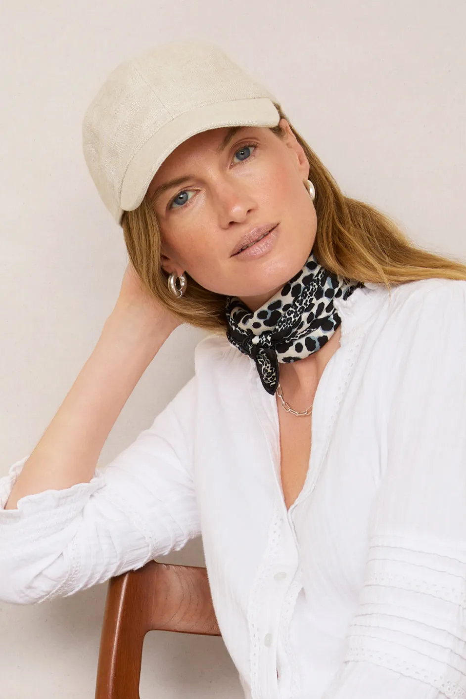 Serena Silk Scarf - Grey Leopard