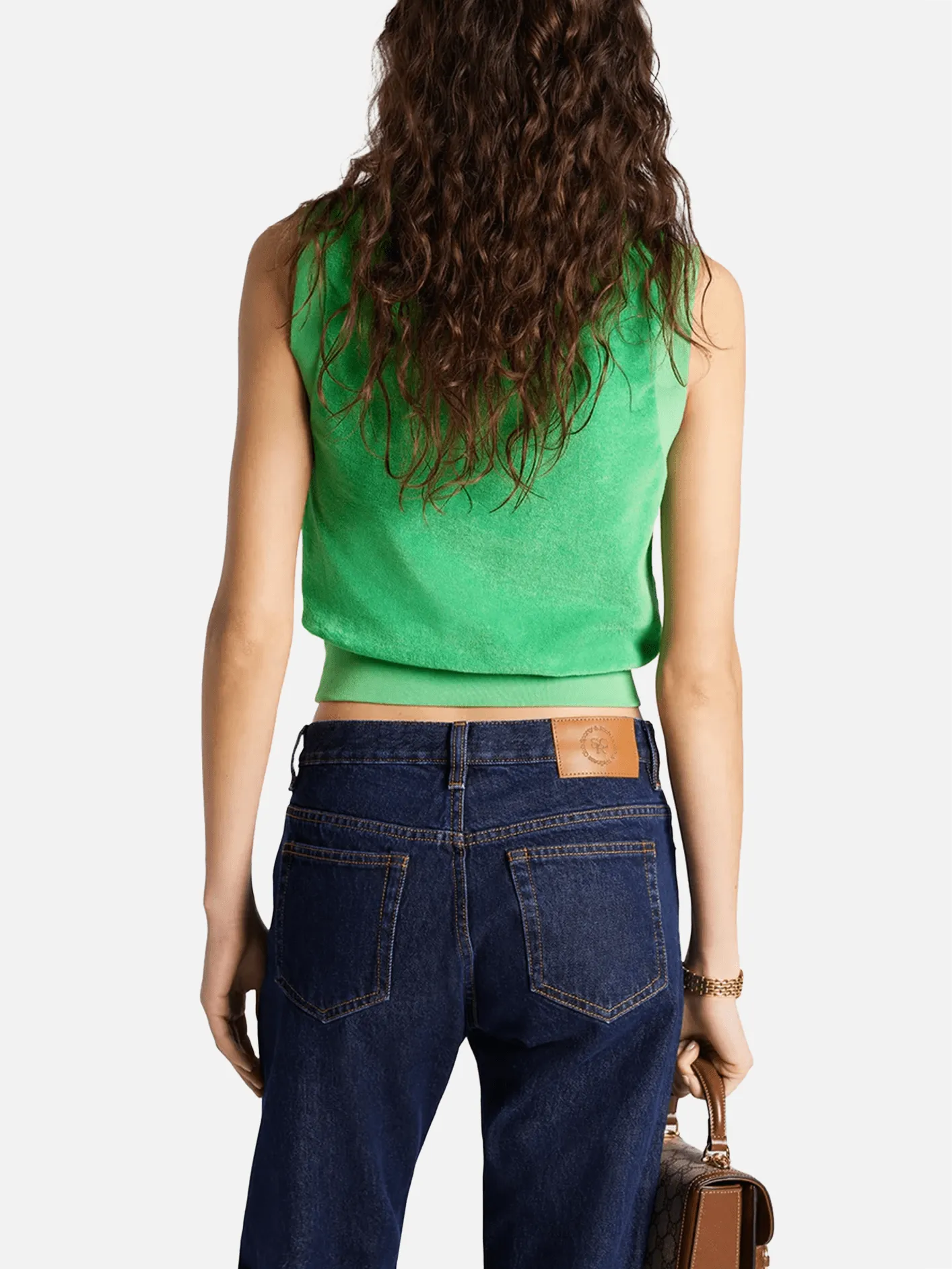 Serif Logo Terry Vest - Verde/White