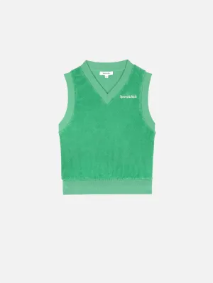Serif Logo Terry Vest - Verde/White