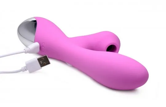 Shegasm 5 Star 10x Silicone Suction & Pulsing  Rabbit - Pink
