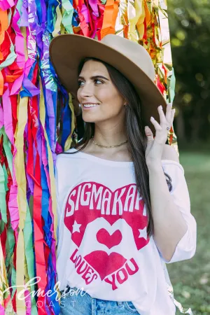 Sigma Kappa Loves You Slouchy Tee