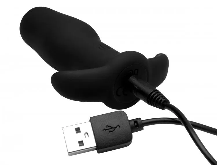 Silicone Anal Plug With Remote Control - Black