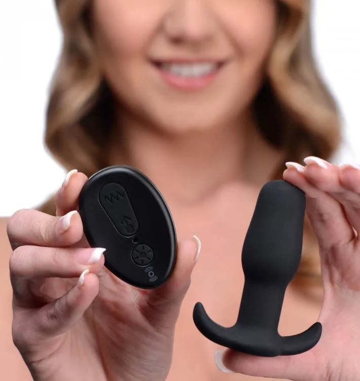 Silicone Anal Plug With Remote Control - Black