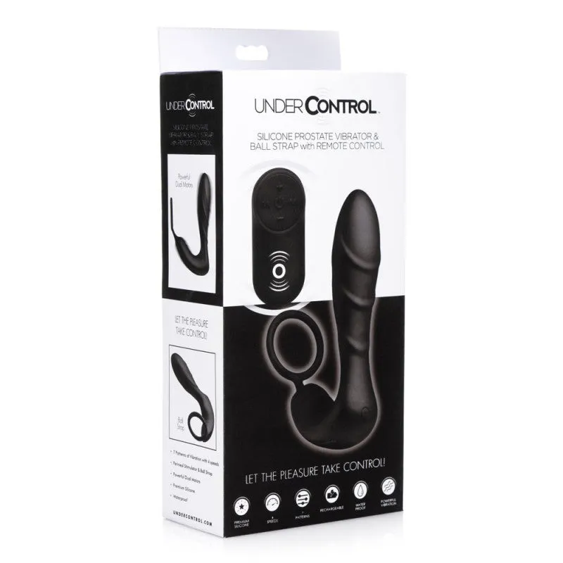 Silicone Prostate Vibrator and Strap With Remote Control