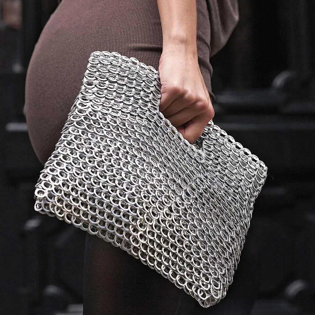 Silver Cut-Out Clutch | Leda