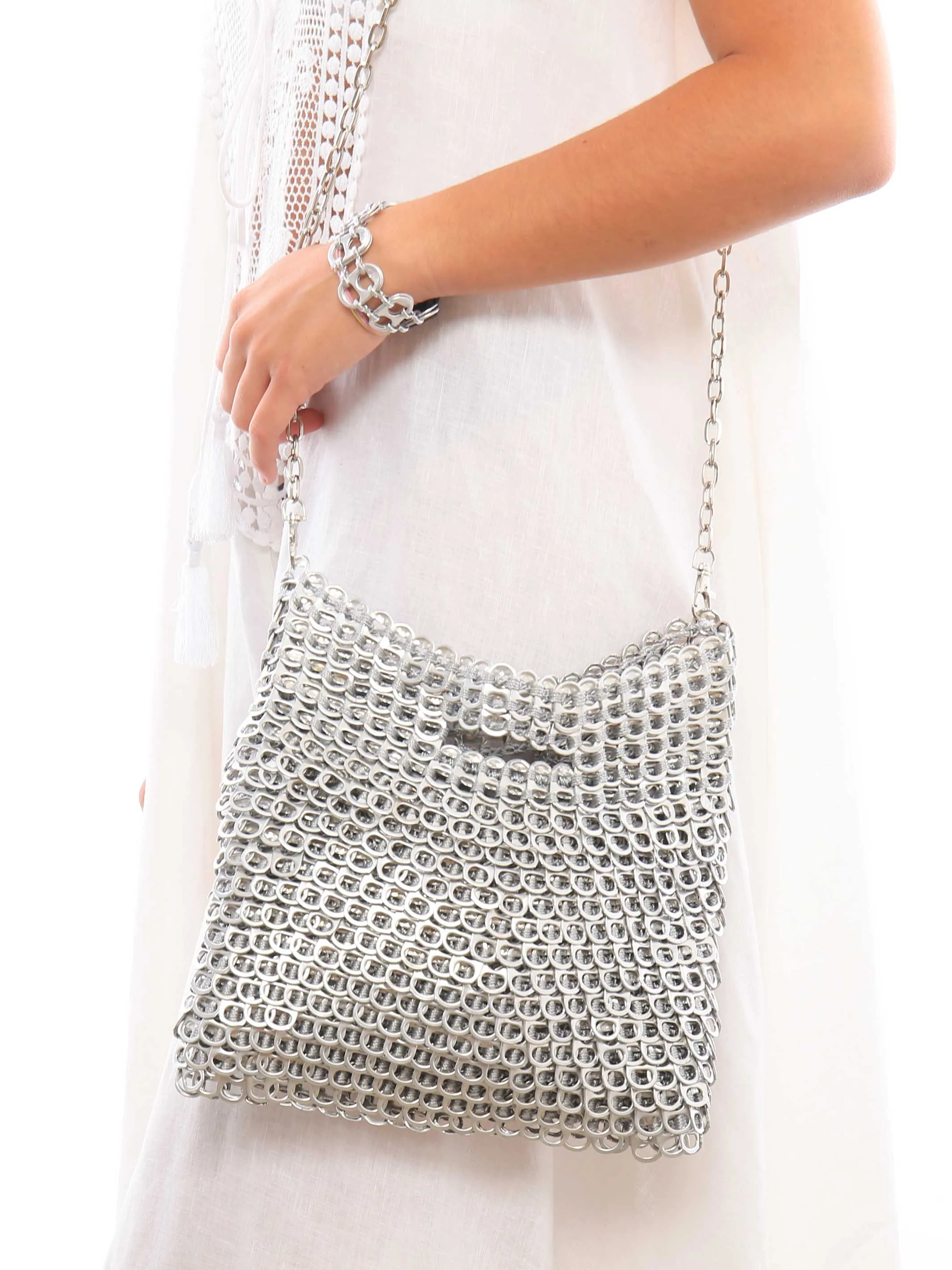 Silver Cut-Out Clutch | Leda