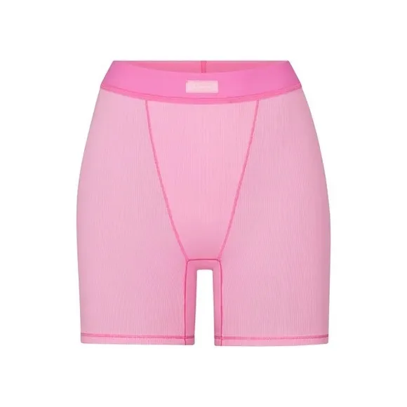 SKIMS Cotton Rib Boxer Bubblegum Pink