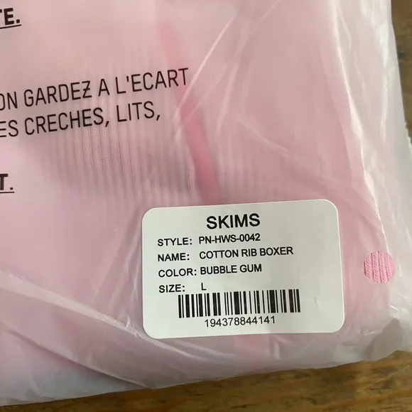 SKIMS Cotton Rib Boxer Bubblegum Pink