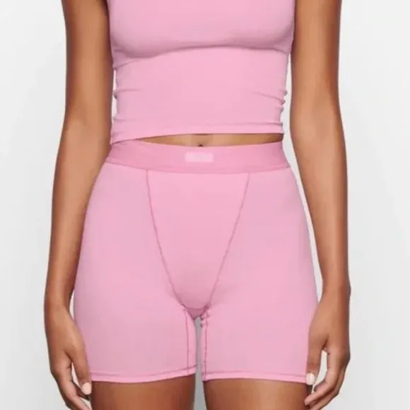 SKIMS Cotton Rib Boxer Bubblegum Pink