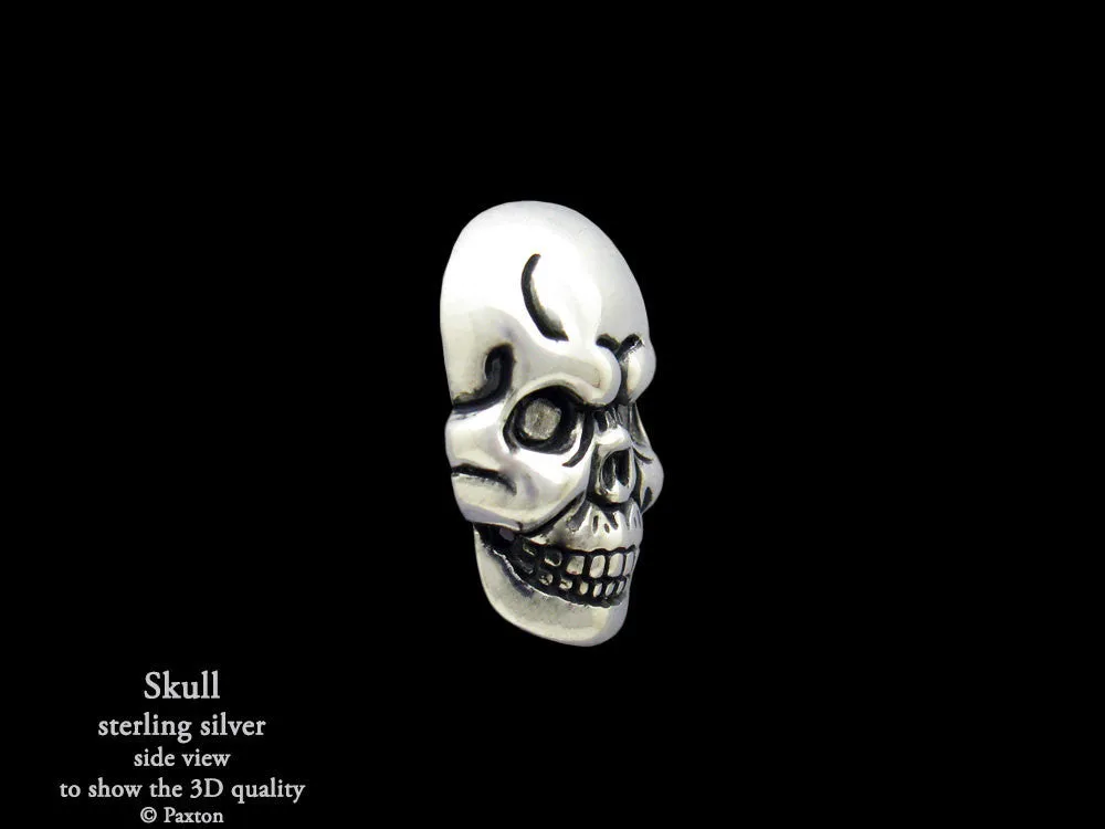 Skull Lapel Pin Sterling Silver