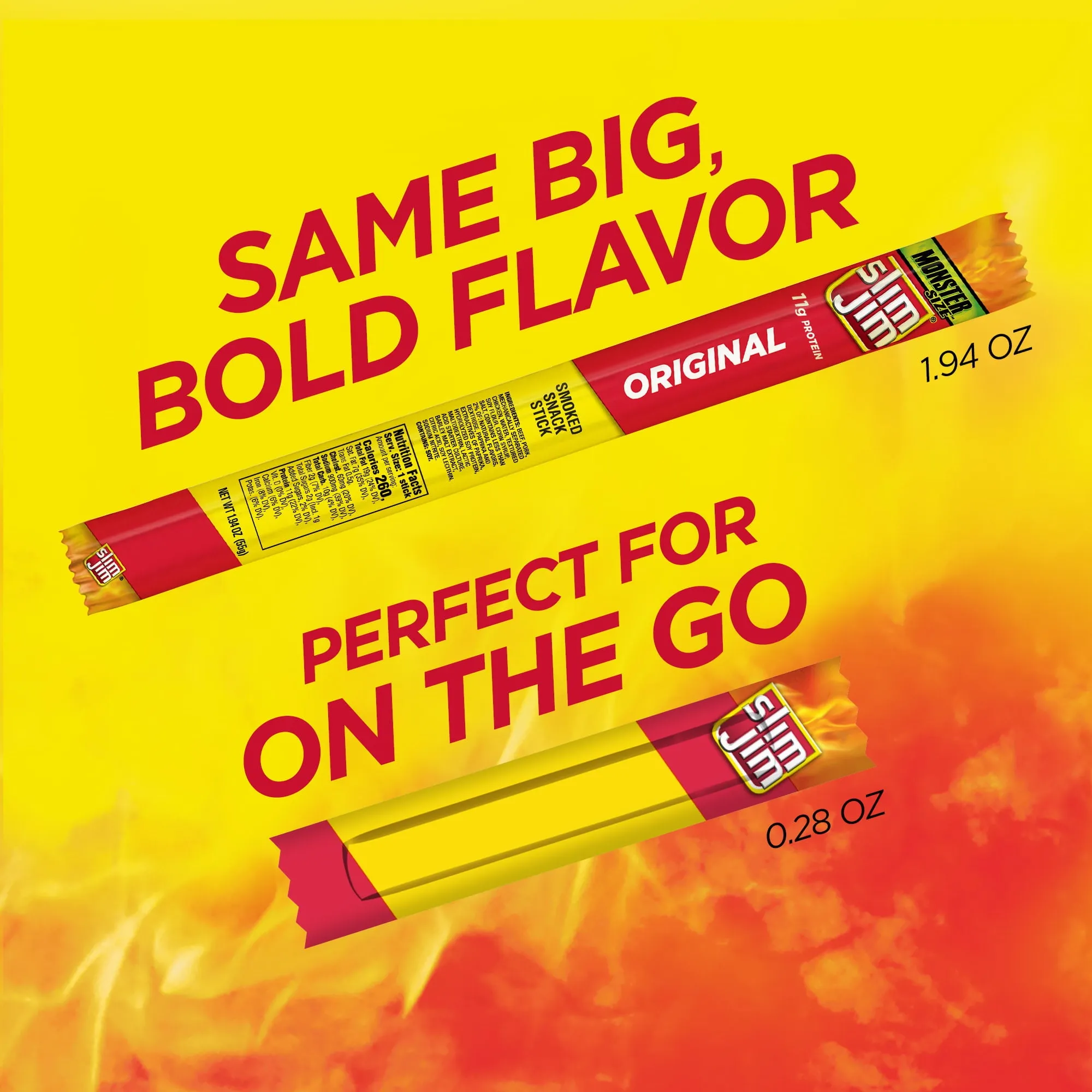 Slim Jim Snack-Sized Smoked Meat Stick, Original Flavor 0.28 Oz, 46 Count Best..