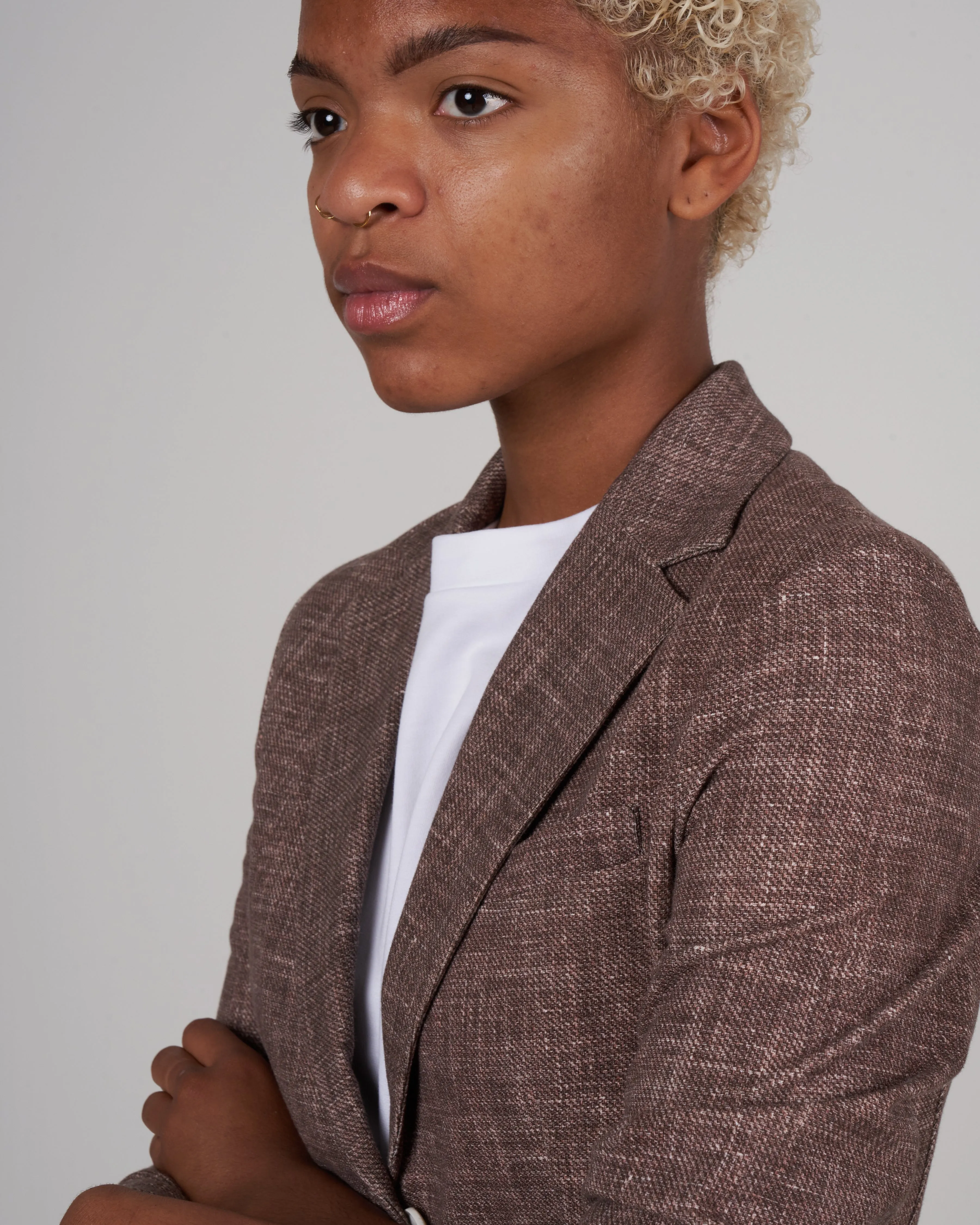 slim long jacket - mulch