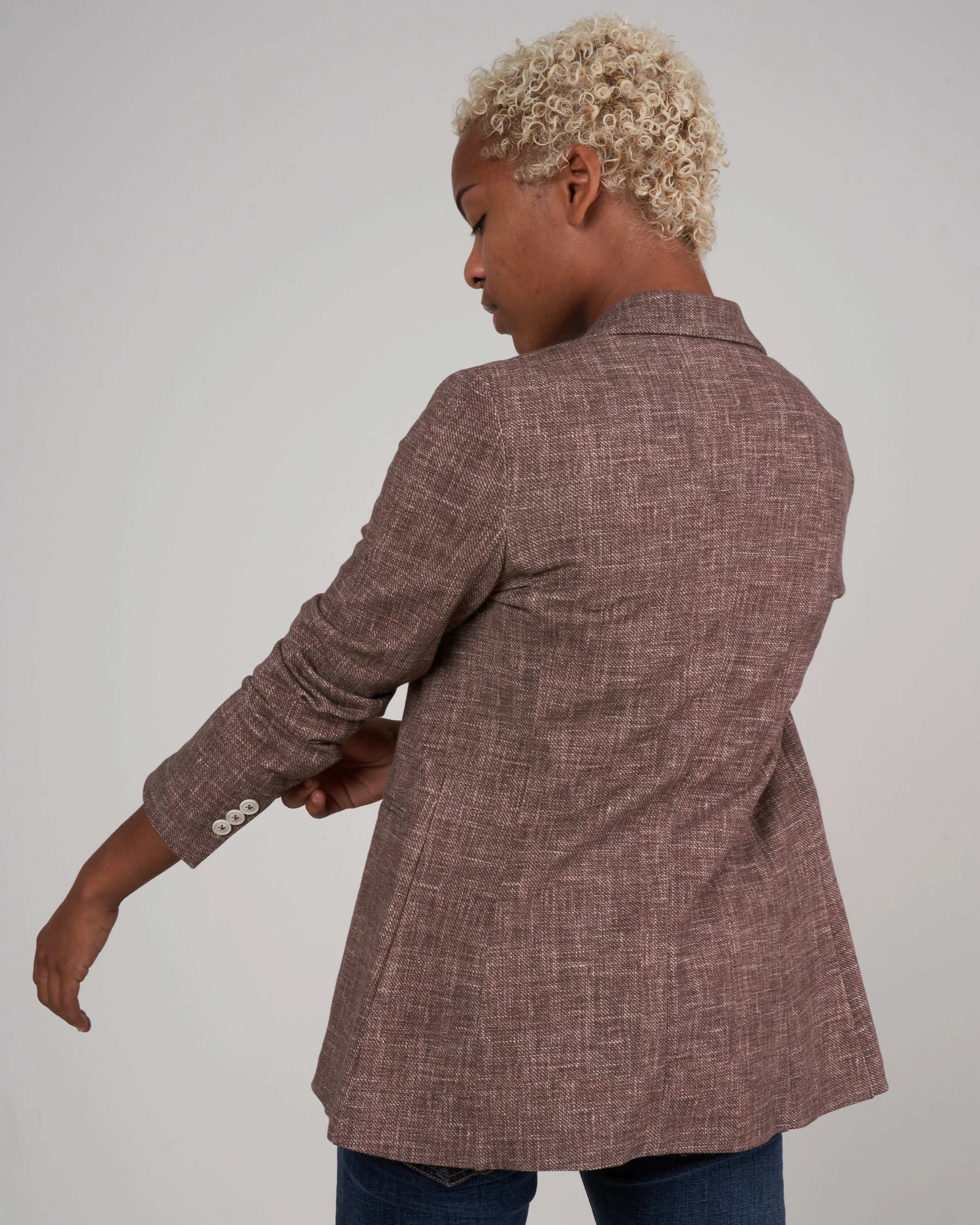 slim long jacket - mulch
