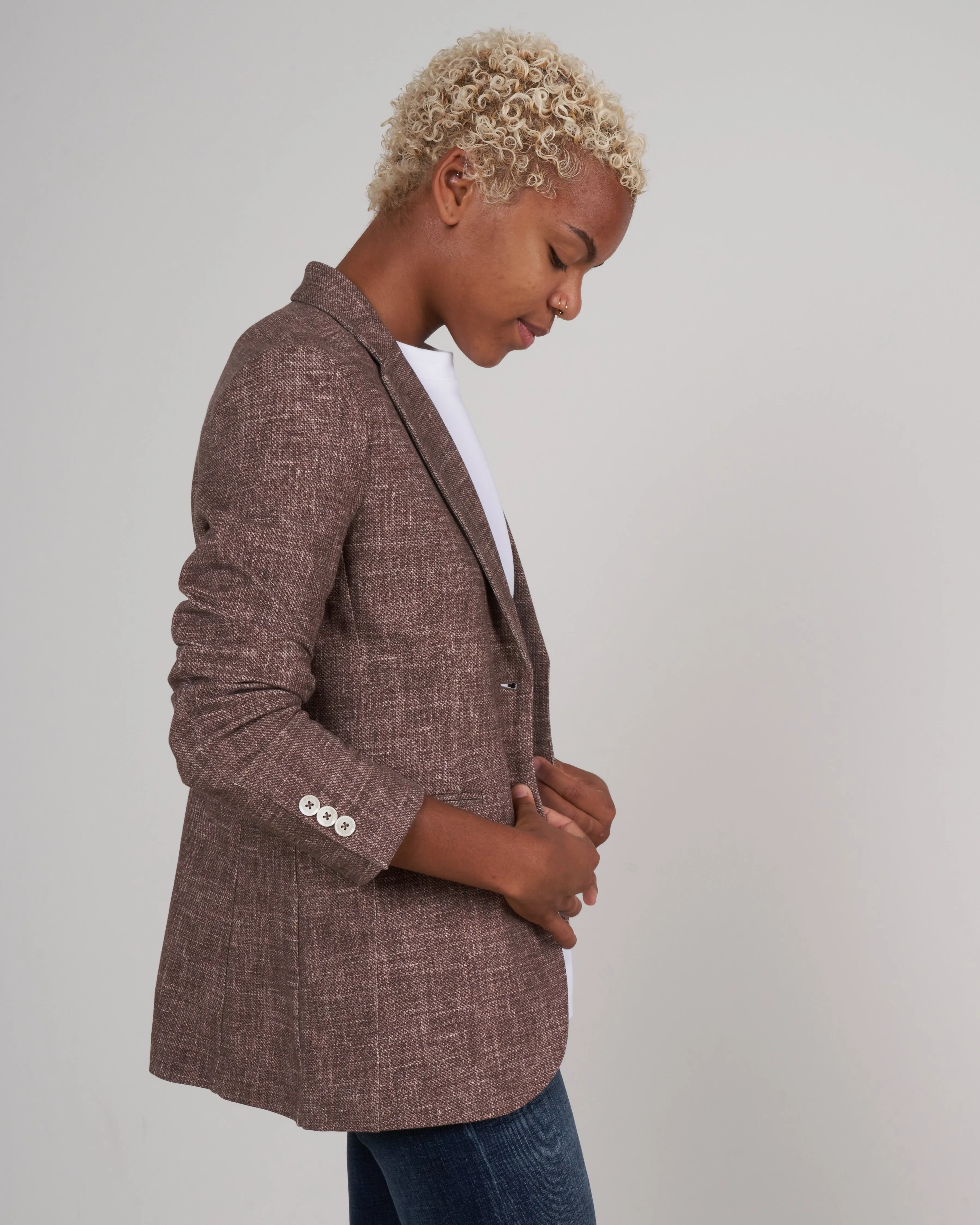 slim long jacket - mulch