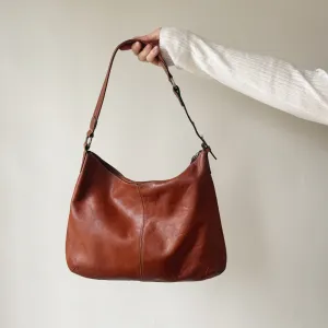 Slouchy Chestnut Leather Shoulder Bag
