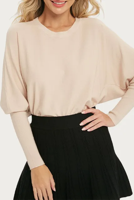 SLOUCHY DOLMAN CREWNECK PULLOVER