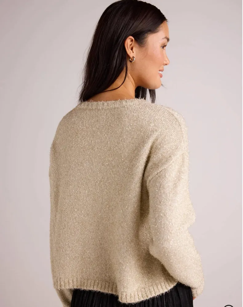 Slouchy Sweater - Ivory Gold Shimmer