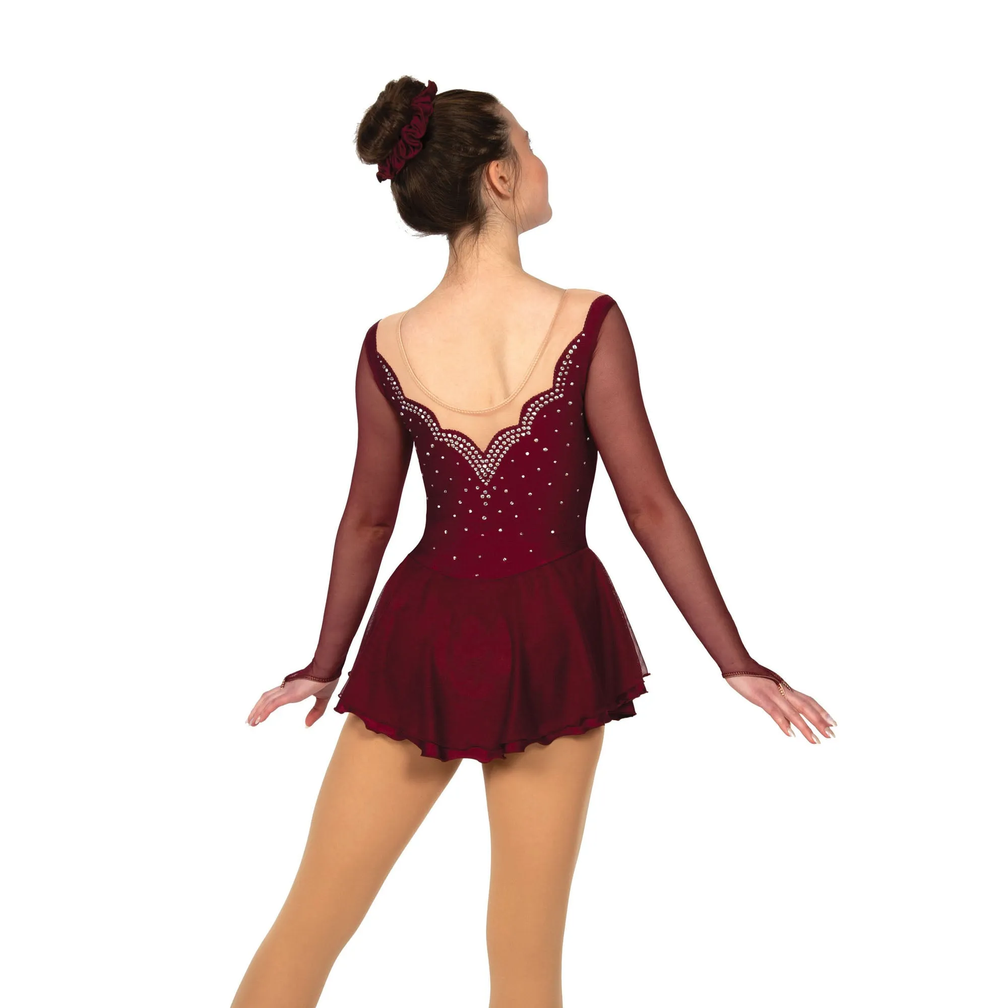 Solitaire Skatewear F22014R Scalloped Sweetheart Dress with Crystals