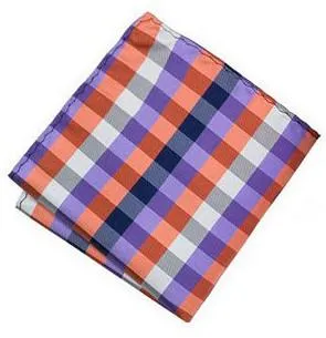 Sootz Orange Purple Check Pocket Square