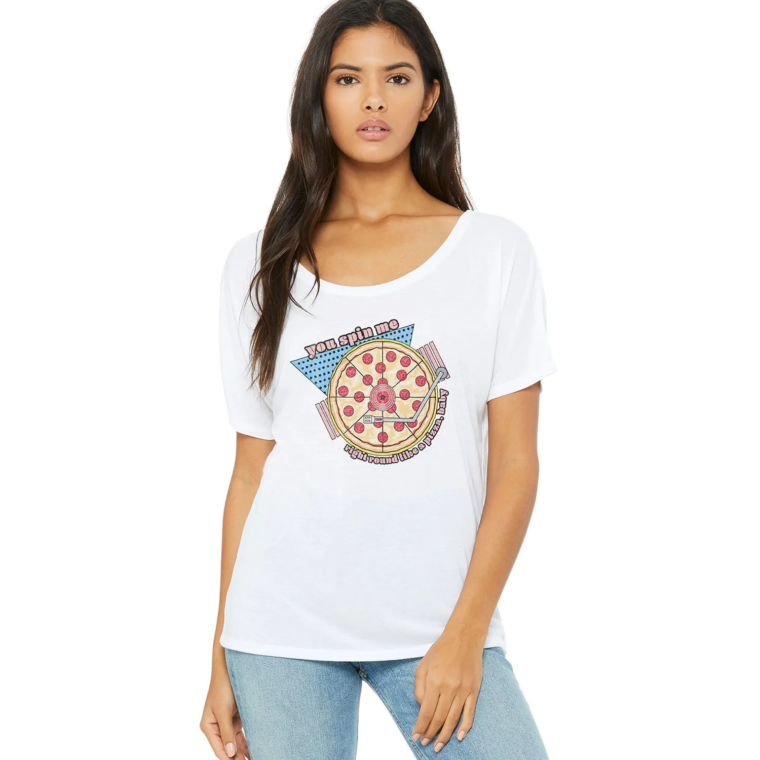 Spin Me Right Round Pizza Slouchy Tee