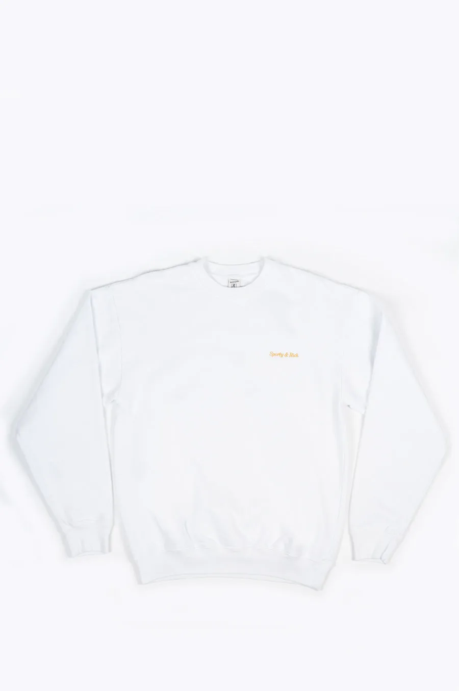 SPORTY AND RICH CLASSIC LOGO CREWNECK WHITE