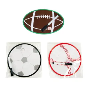 Sporty Magnetic Dryerase Board W/ Marker, 3 Designs, Poly Bag Per Piece