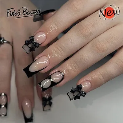 Square Black French  Bow Diamond