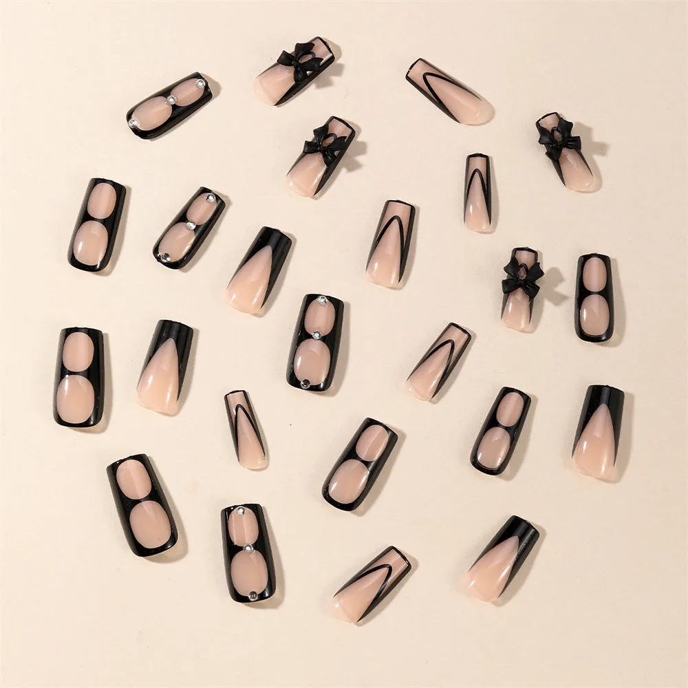 Square Black French  Bow Diamond