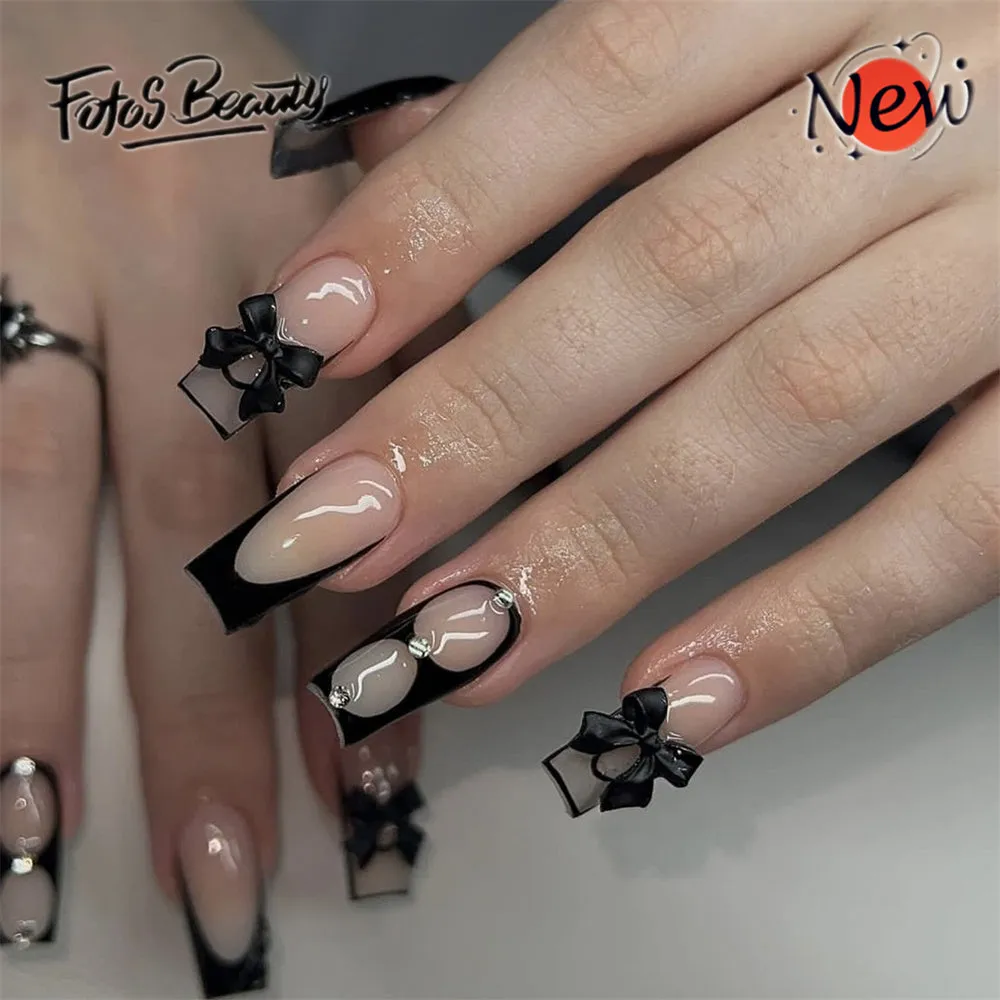Square Black French  Bow Diamond