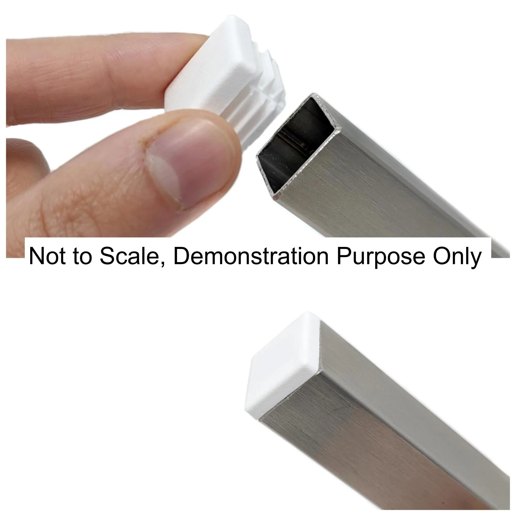 Square Tube Inserts 45x45mm - White | Made in Germany | Keay Vital Parts