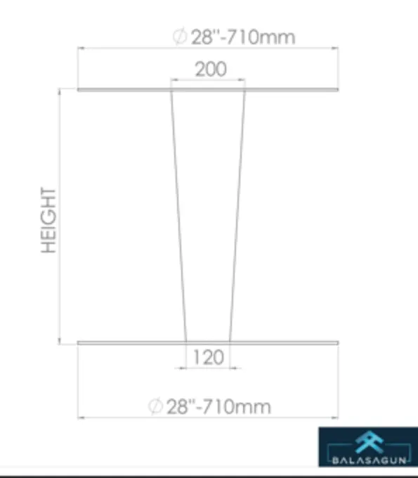Steel Table Base , Round Table Pedestal, TULIP 28 by Balasagun