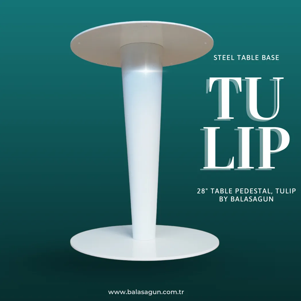 Steel Table Base , Round Table Pedestal, TULIP 28 by Balasagun