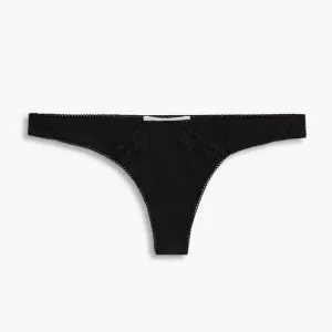 STELLA MCCARTNEY Lace Trimmed Stretch Jersey Low Rise Thong  Women’s Size Large