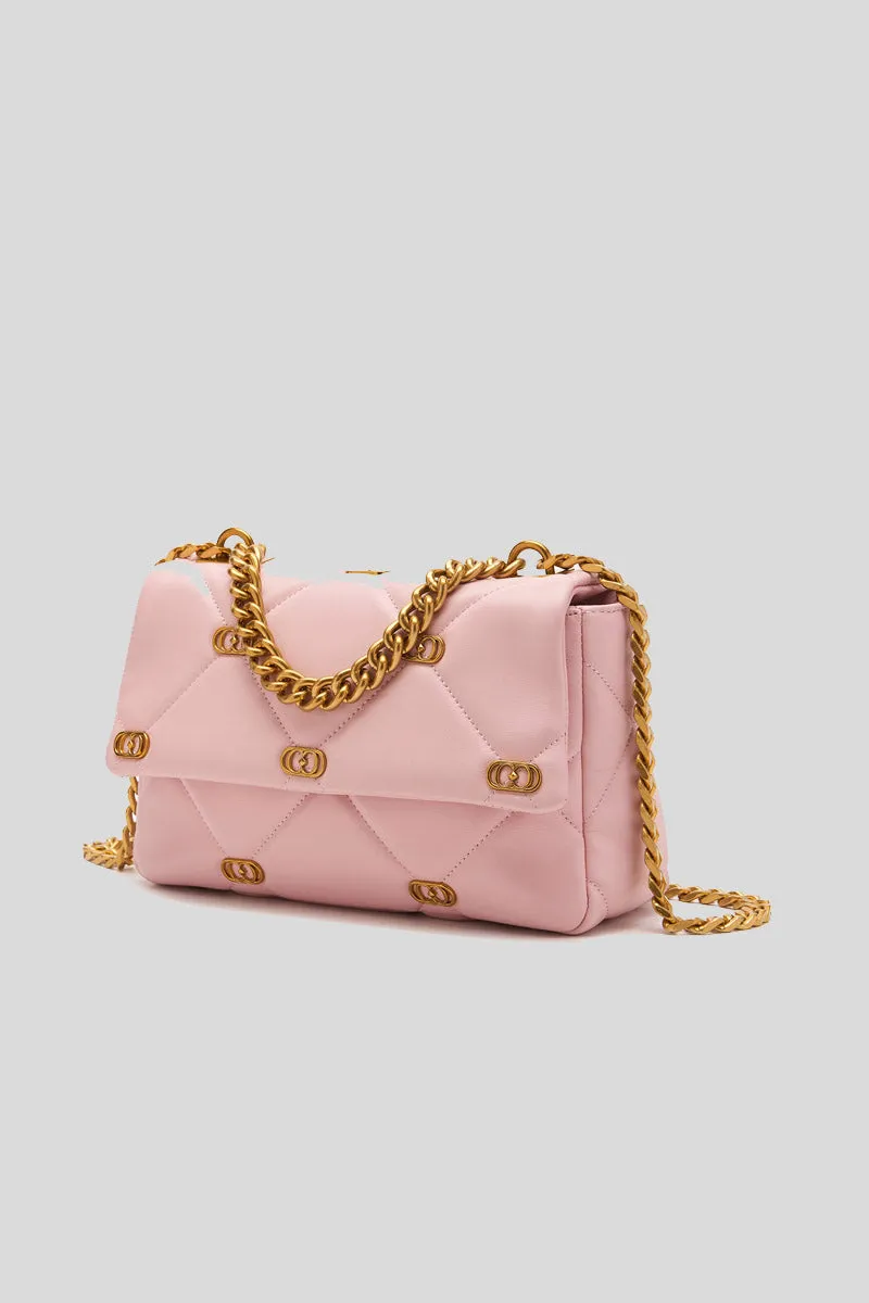 Stich & Spun Logos Med. Handbag Leather - Pink