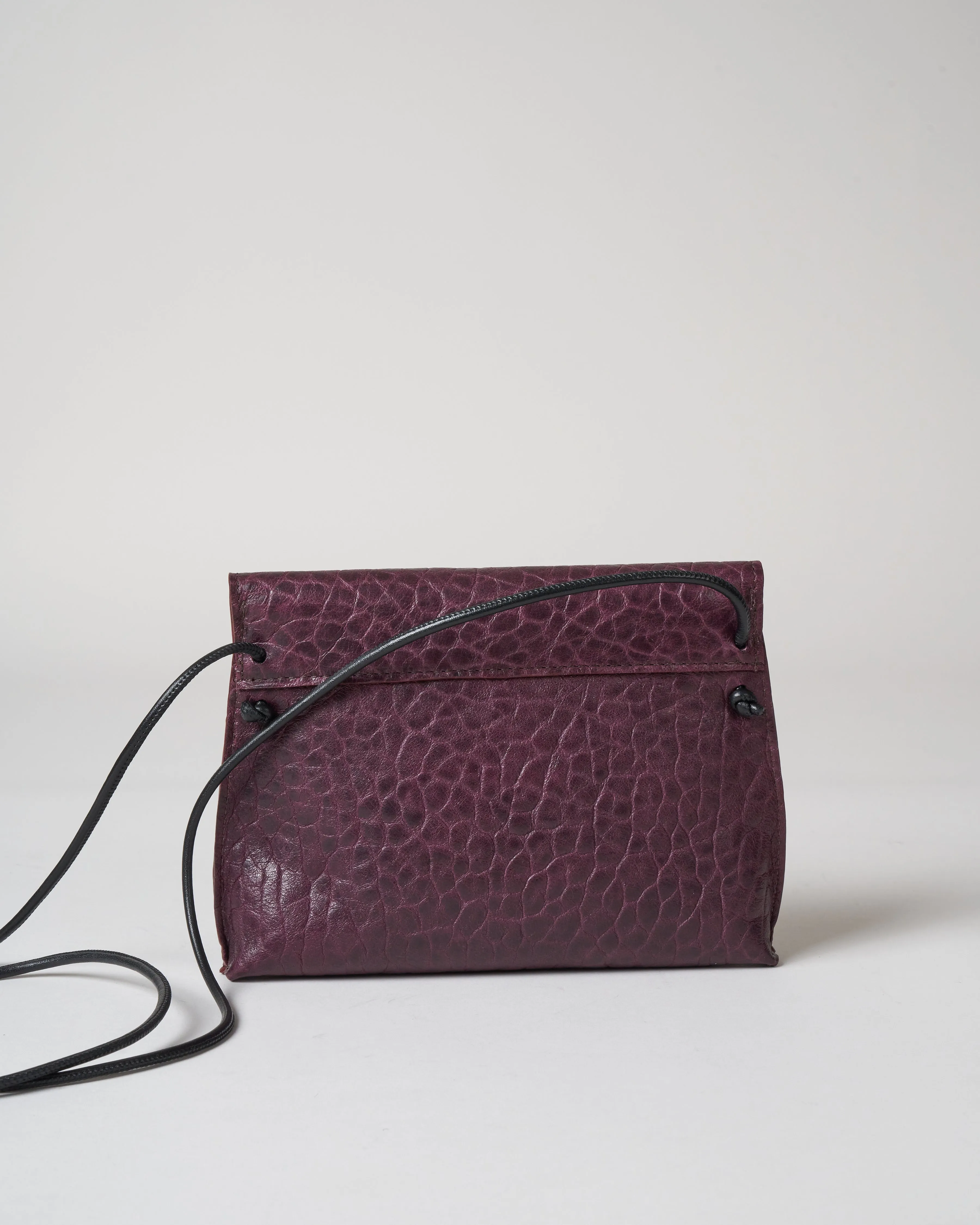 strappy foldover - mulberry pebble