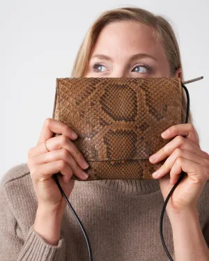 strappy foldover - toffee python